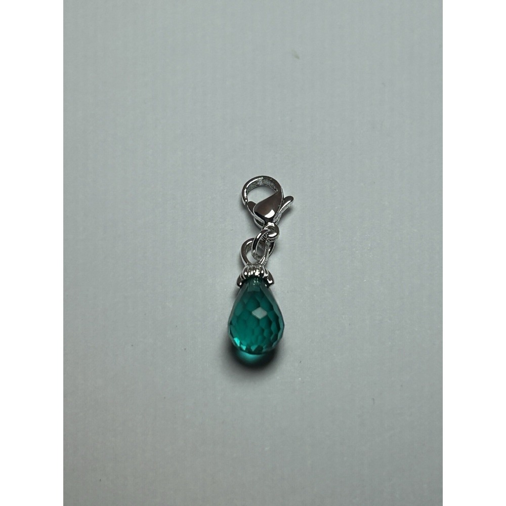 Authentic Origami Owl Teardrop Faceted Large Dangle Teal - NEW